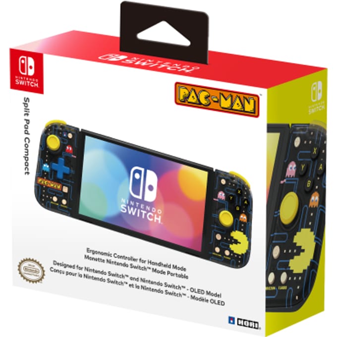 Hori Split Pad Compact (PAC-MAN) Zwart Geel Gamepad - Nintendo Switch - Nintendo Switch OLED