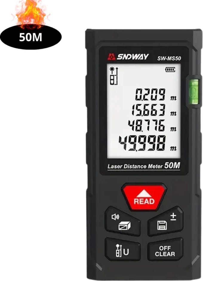 Nivard Laserafstandsmeter - Laser - Afstandsmeter - Afstandmeter - Rangefinder - Digitale Meetlint - Precisiegereedschap - 50 Meter