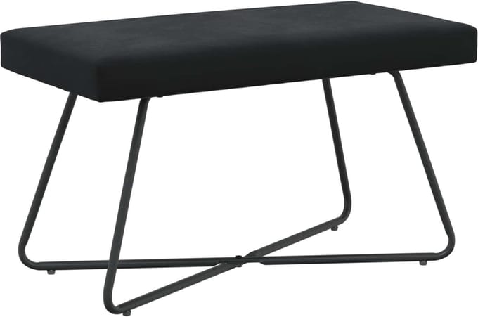 vidaXL - Bank - Zwart - 80 - x - 40 - x - 45 - cm - fluweel