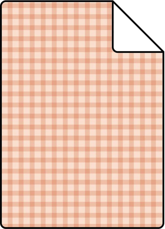 Proefstaal ESTAhome behang ruitjes oranje - 26.5 x 21 cm - 131640-S