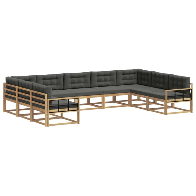 vidaXL - Buiten - bank - set - 9 - st - Wit - en - antracietkleurig