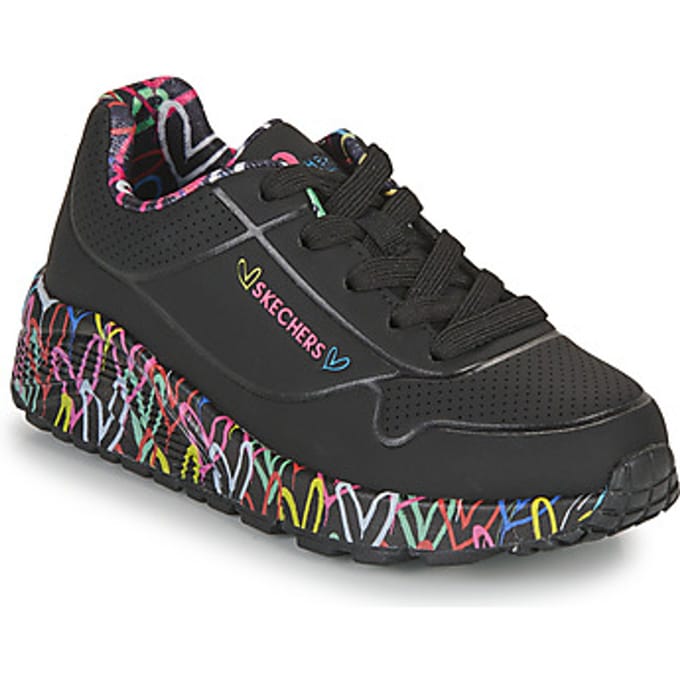 Skechers Uno Lite Meisjes Sneakers - Zwart/Multicolour