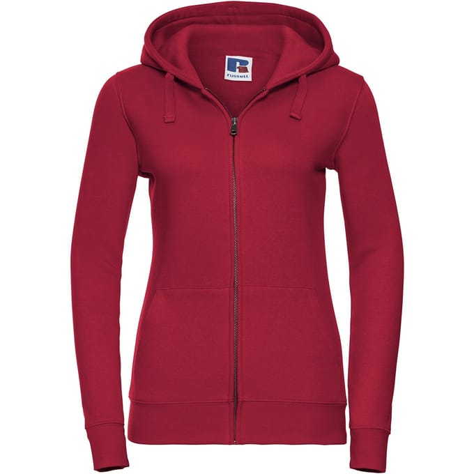 Russell Dames/Dames Authentic Full Zip Hoodie (Klassiek rood)