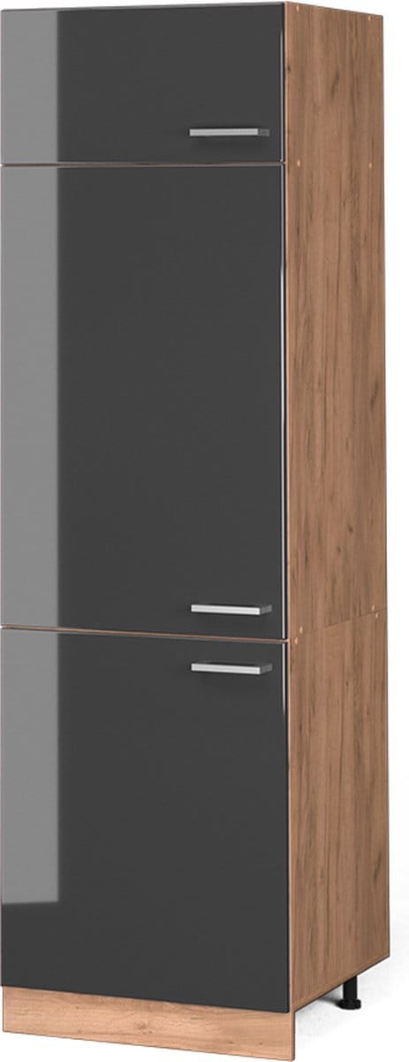 Vicco R-Line Koelkast ombouwkast – 60 cm Antraciet Hoogglans