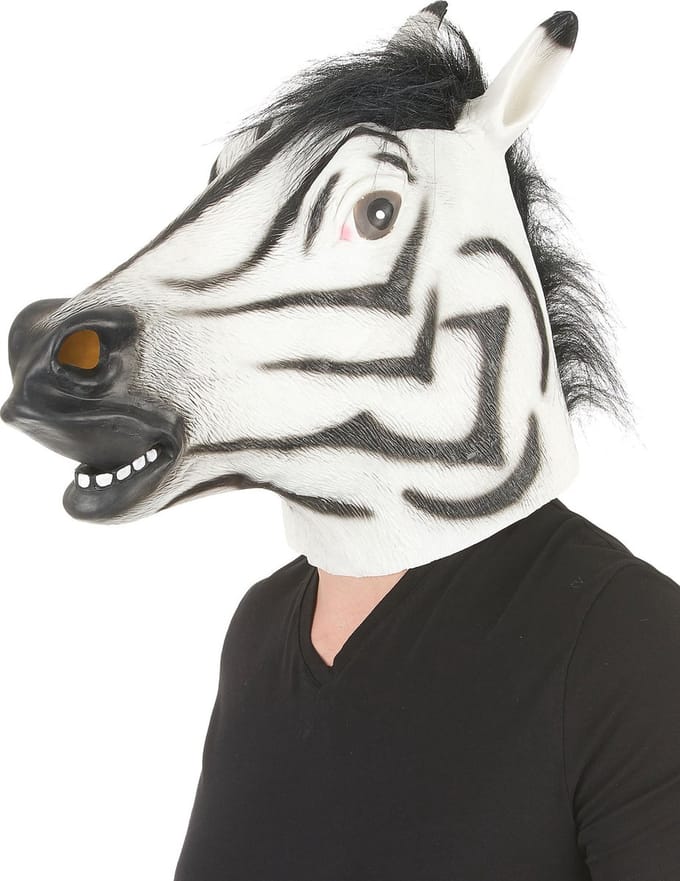 Zebra latex masker voor volwassenen - Verkleedmasker