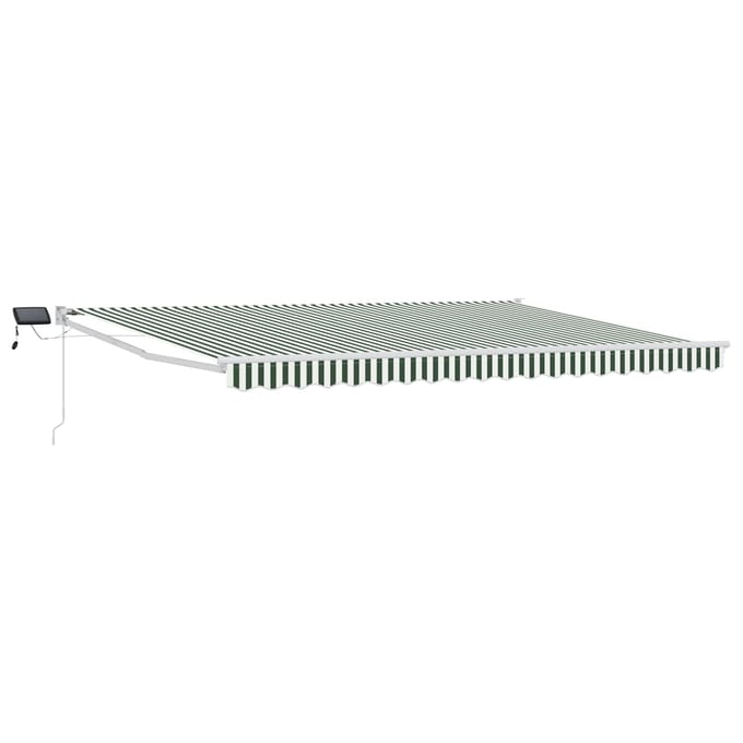 vidaXL - Handbediende - luifel - met - LED's - Groen - en - Wit - 4 - × - 3 - m
