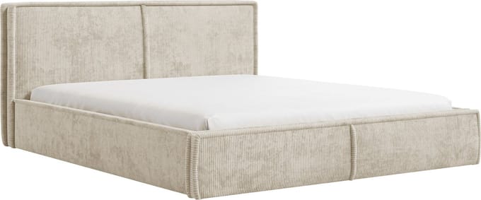 Gestoffeerd Bed 04 met Opbergruimte en Hoofdbord 160x200 cm - Crème (Poso 100)
