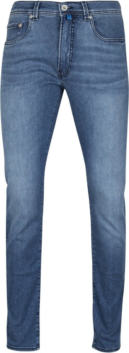 Pierre Cardin blauwe heren jeans   Stonewash wassing   Tapered fit   5-Pocket zakken   Knoop- en ritssluiting   Duurzaam   Regular waist Blauw 35/36