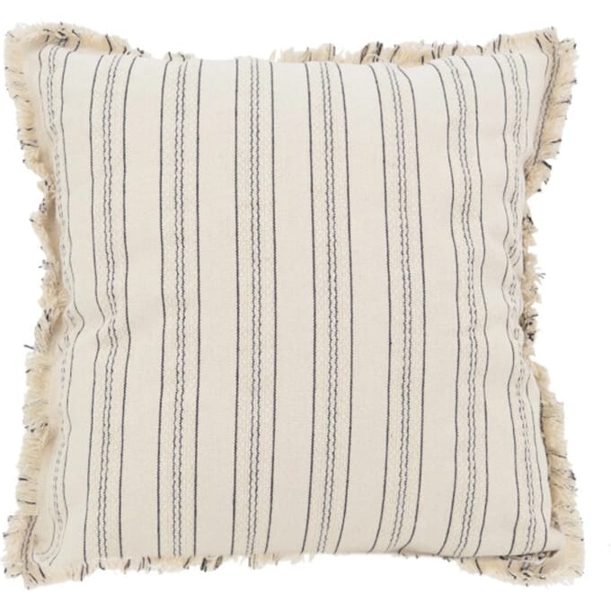 NOVÉE Sierkussen yuna stripe zwart | 45 x 45 cm | katoen/linnen