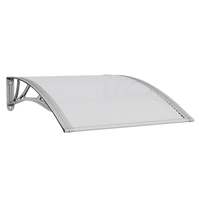vidaXL - Deurluifel - Grijs - en - Transparant - 100x75 - cm - Polycarbonaat