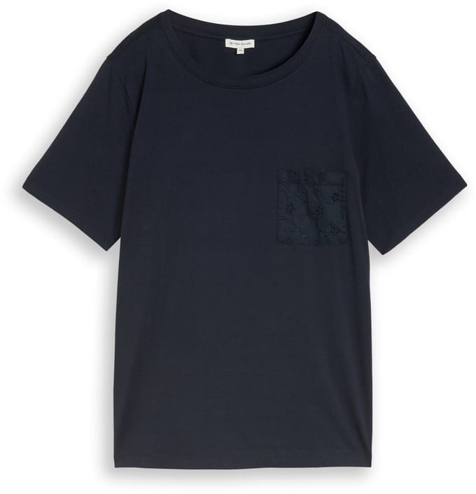 Tom Tailor - Plus Size - Boxy Fit T-shirt met borstzak - Maat 48 - sky captain blue