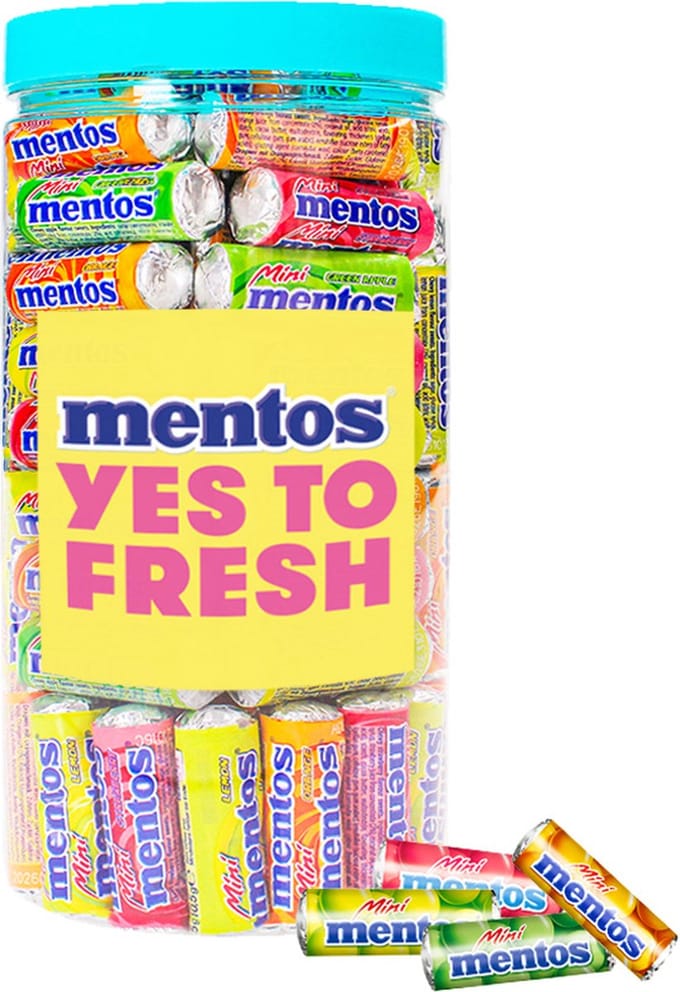 Mentos mini - snoep rolletjes - fruitsnoep - 1000g