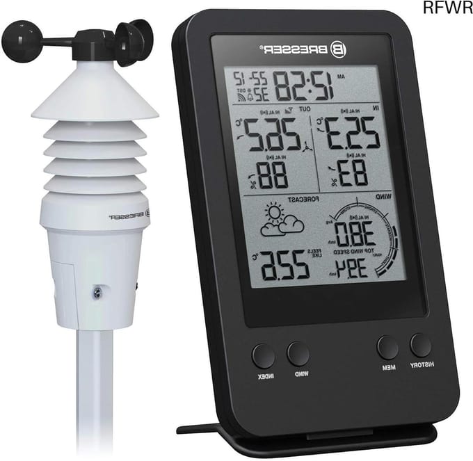 RFWR® Draadloos Weerstation met Buitensensor en Schwarz-Weiß Display