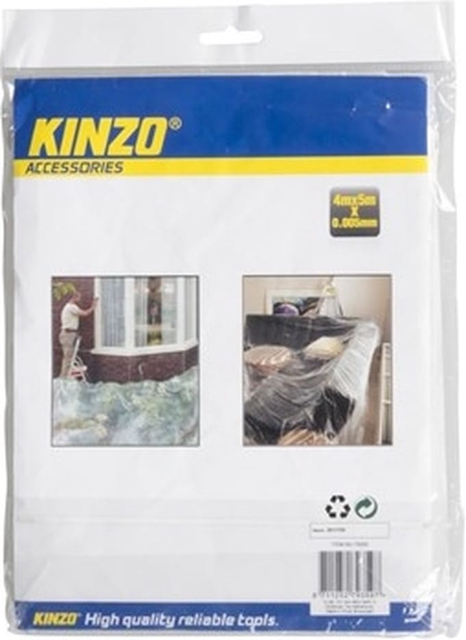 Kinzo Afdekfolie / Bouwfolie  4 x 5 meter - Transparant