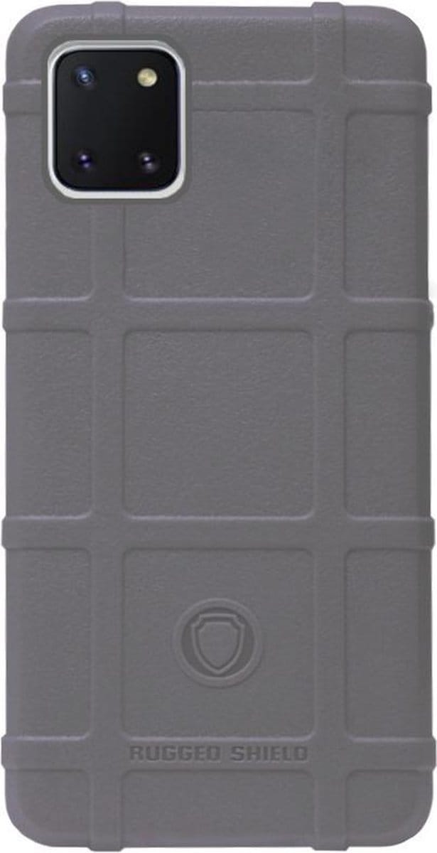 RUGGED SHIELD Rubber Bumper Case Hoesje Geschikt voor Samsung Galaxy Note 10 Lite - Grijs