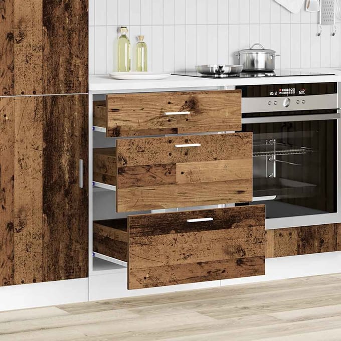 vidaXL - Onderkast - Lyon - bewerkt - hout - oud - houtkleurig