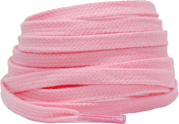 Platte katoenen veters 6mm Lichtroze 120cm - sneakers