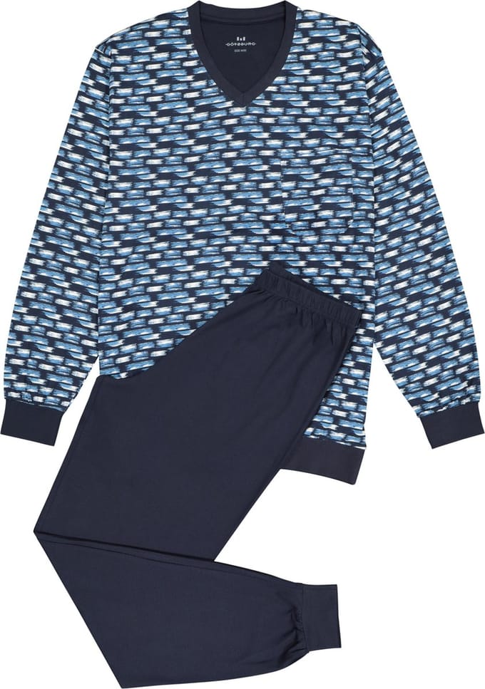 Gotzburg heren pyjama - blauw dessin