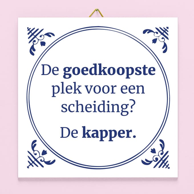 Tegeltje De goedkoopste plek voor een scheiding van Ditverzinjeniet