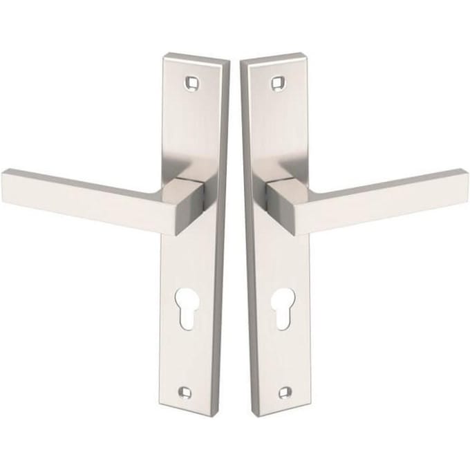 Kuchinox Qubik deurgrendel - mat nikkel, 72 mm assortiment, cilinderslot