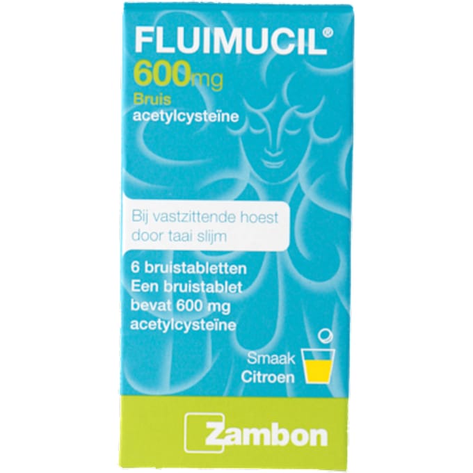 Fluimucil Hoest 600mg - 1 x 6 bruistabletten