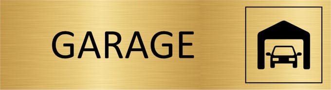 CombiCraft deurbordje Garage in goud met tape - 165 x 45 mm