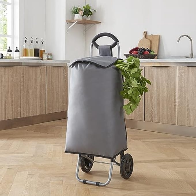 Opvouwbare Boodschappentrolley Donkergrijs/Zwart 93x32x30 cm