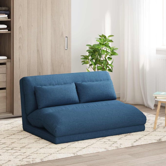 vidaXL - Verstelbare - vloostoel - Blauw - Stof