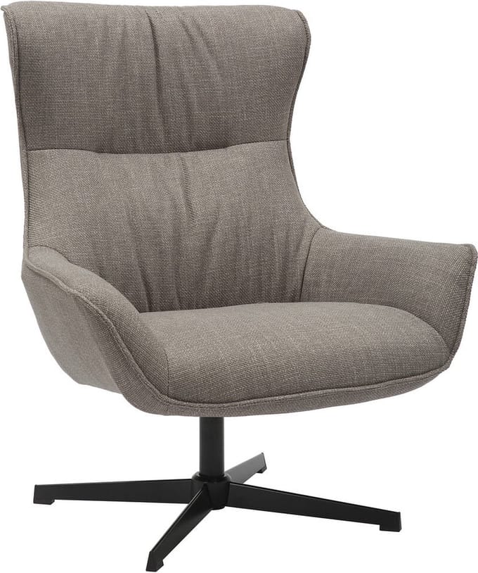Fauteuil Charlotte Taupe - Polyester - Zithoogte 42 cm - Zitdiepte 50 cm