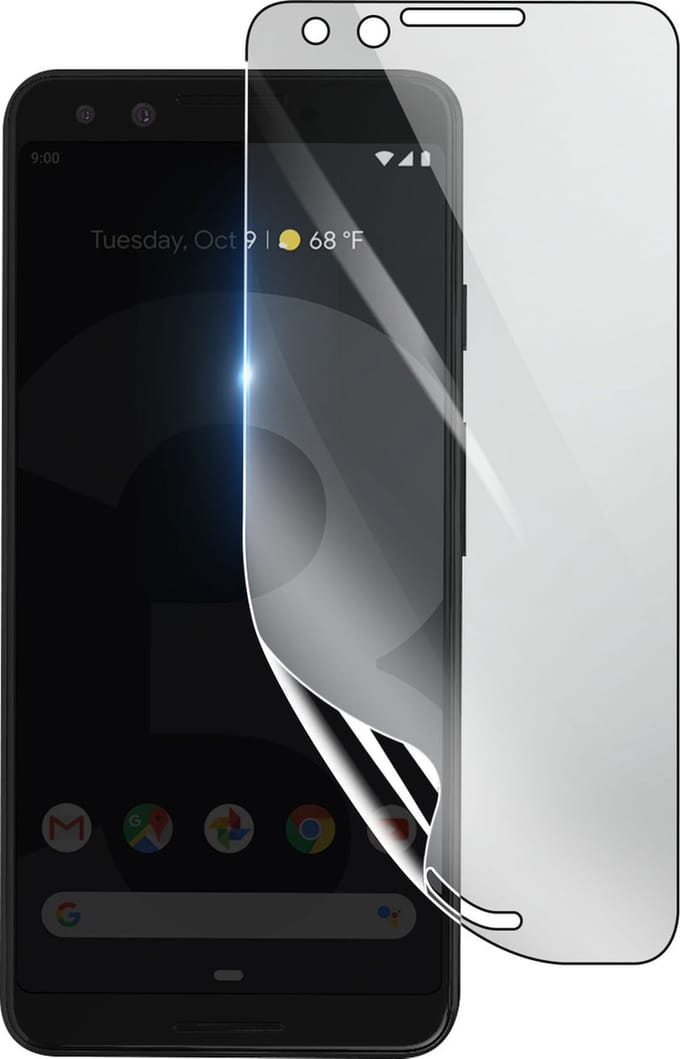 3mk, Geschikt voor Google Pixel 3, Schokbestendige Hydrogel Screenprotector, Transparant