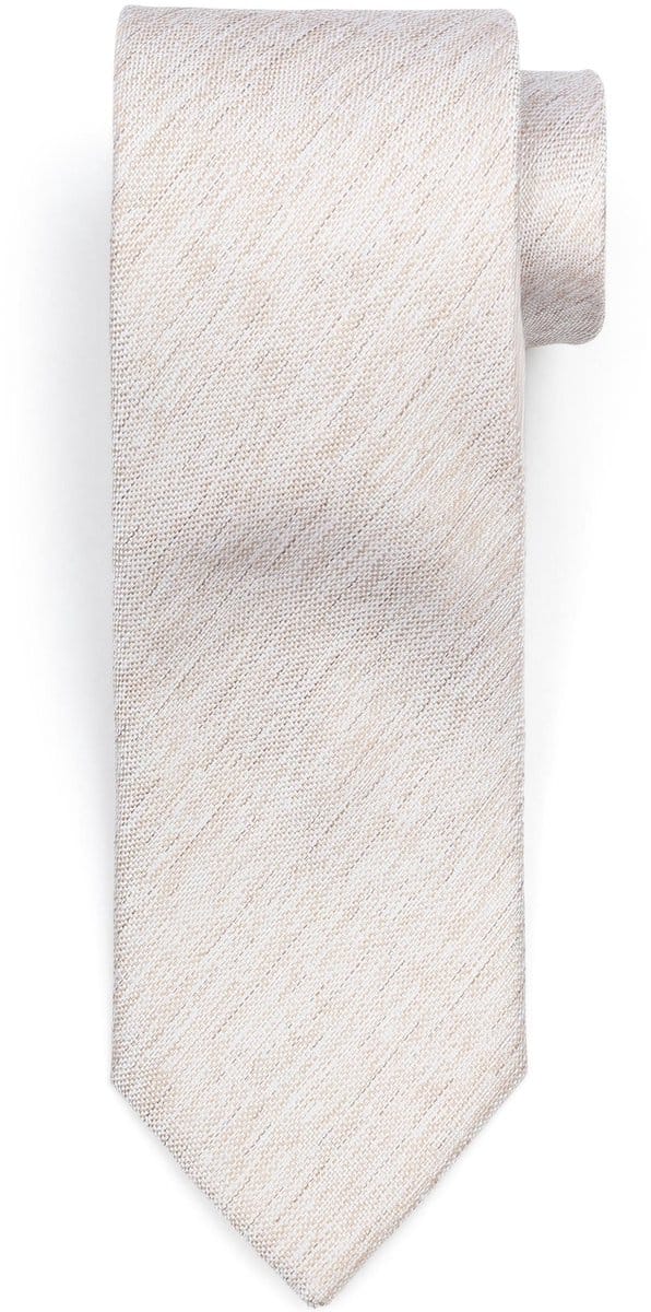 Suitable Stropdas Zijde Délavé Beige - Effen - Heren das