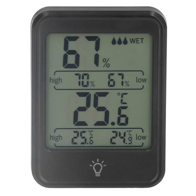 Digitale Thermometer Hygrometer Professionele Elektronische Vochtigheids- Temperatuurmeter met LCD-scherm gray