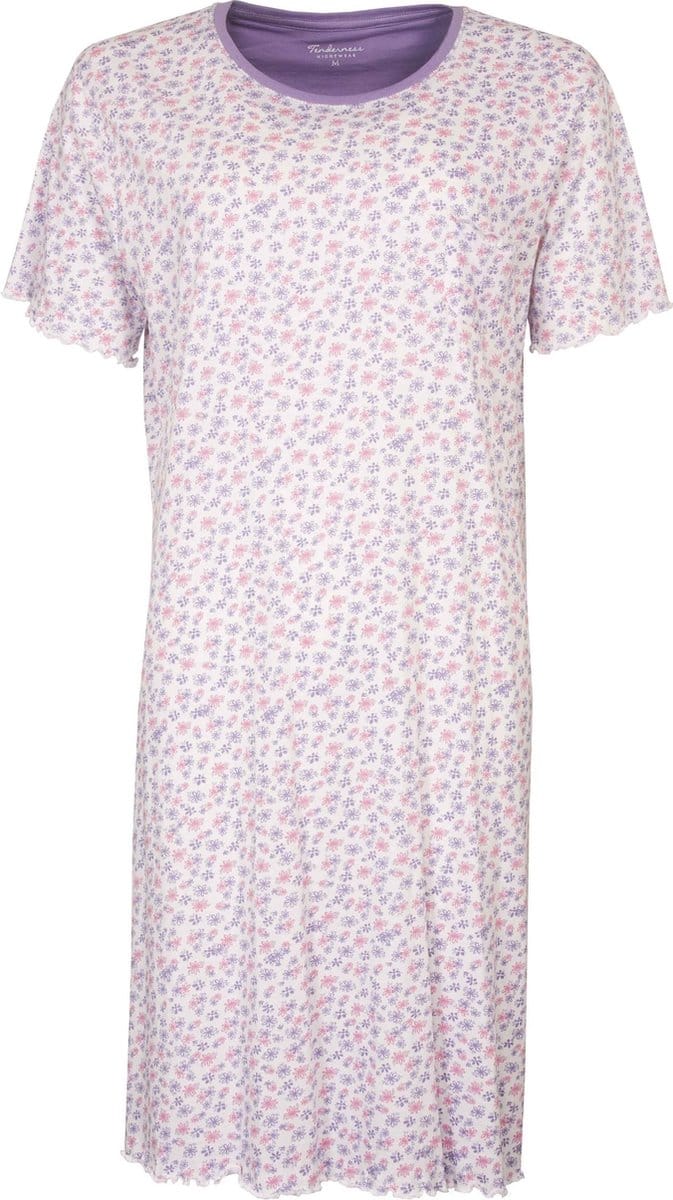 Tenderness Dames Nachthemd - Bigshirt - Katoen - Paars - Maat M