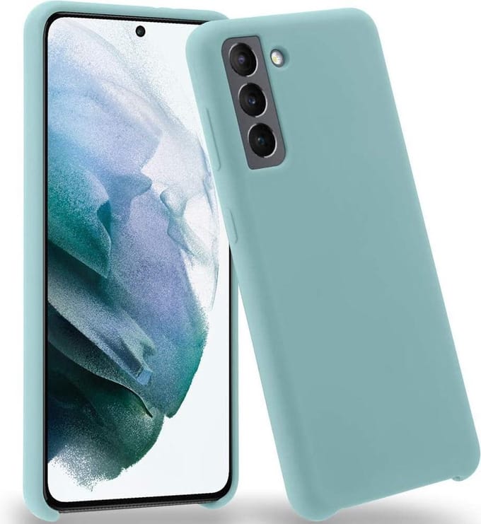 Solid hoesje Geschikt voor: Samsung Galaxy S21 Plus Soft Touch Liquid Silicone Flexible TPU Rubber - Mist blauw