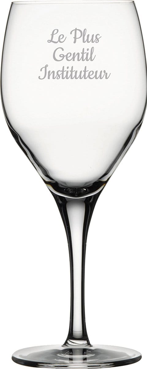 Witte wijnglas gegraveerd - 34cl - Le Plus Gentil Instituteur