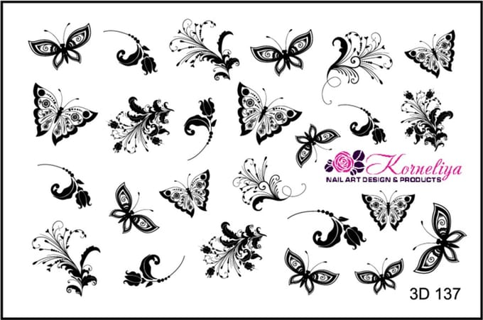 Korneliya 3D Waterdecal - 3D 137 BLACK
