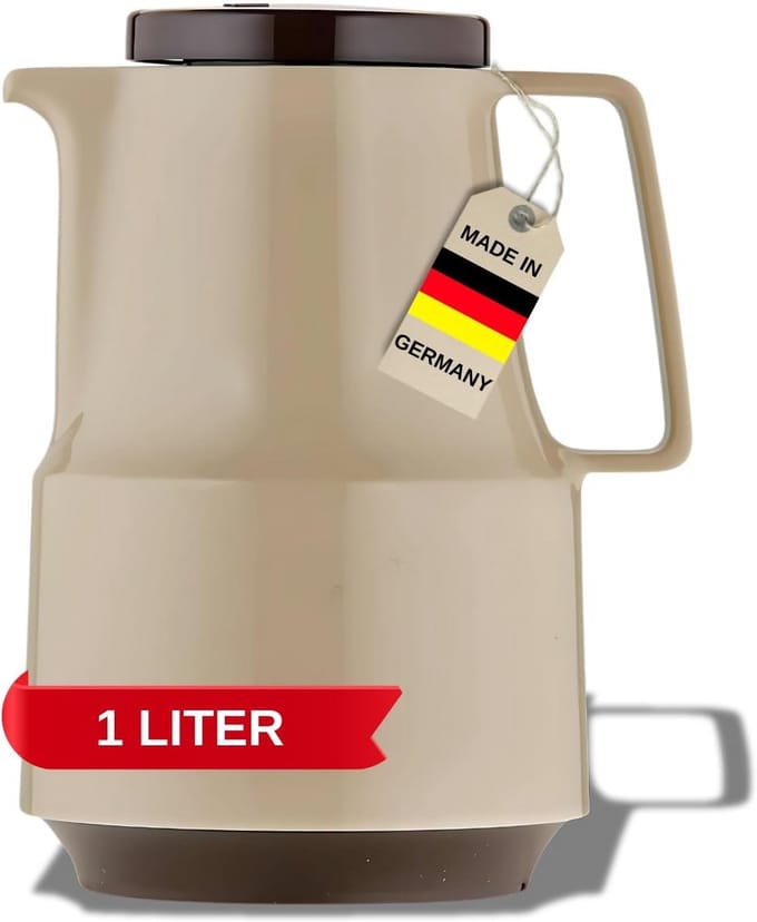 Buffet Vacuum Jug - Thermoskan Dranken - Dranken Warm Houden - Sturdy Plastic Body - 1 Liter - Beige