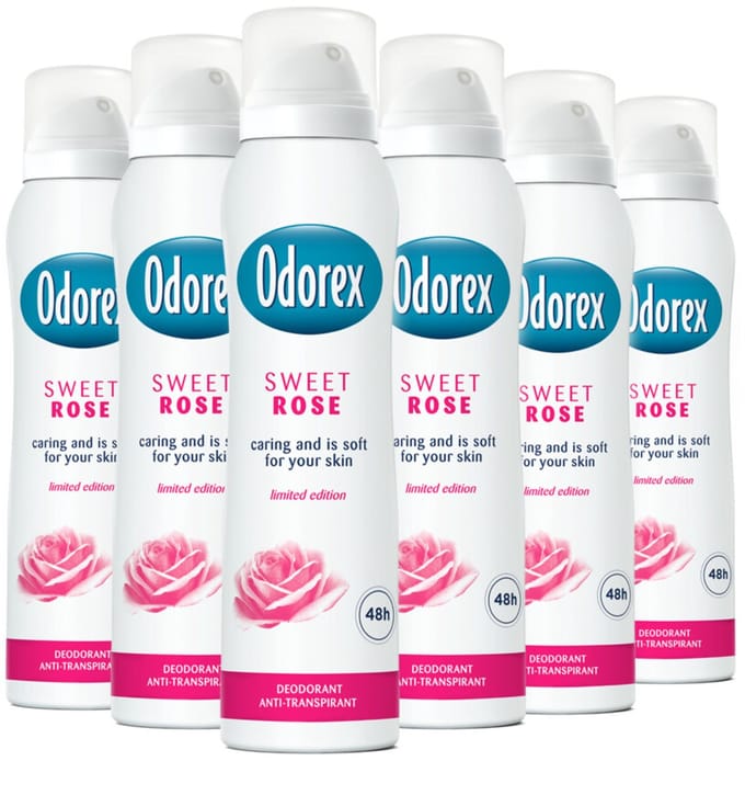 Odorex - Deodorant Spray Sweet Rose - 6 x 150 ml - Voordeelverpakking