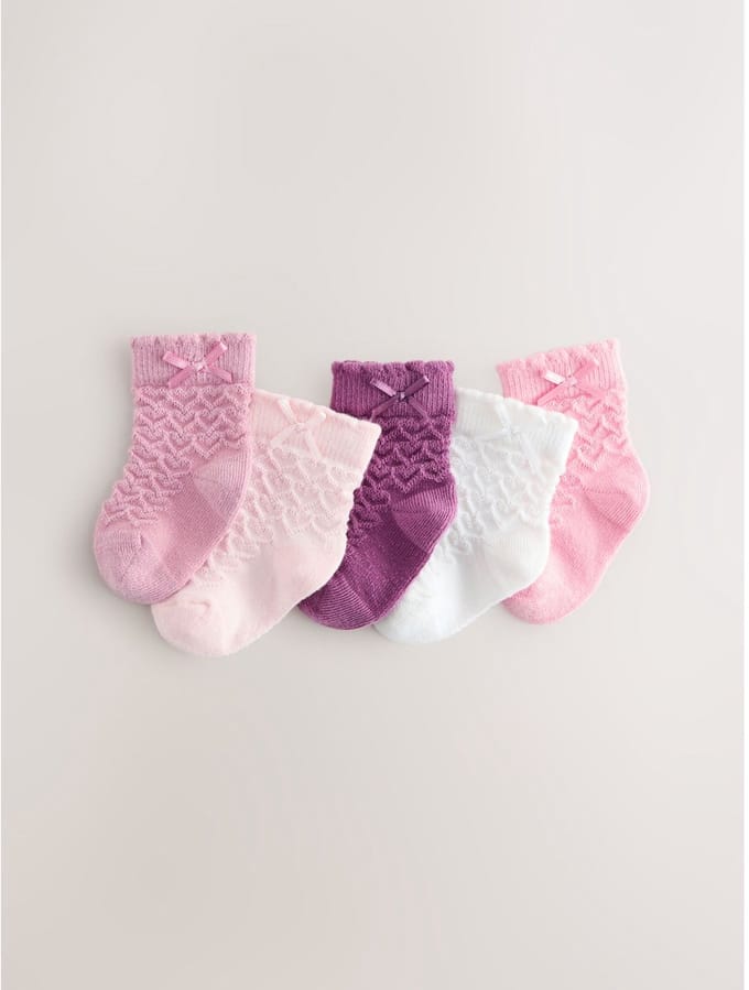 Next - Meisjes - 5 Paar babysokken - Roze