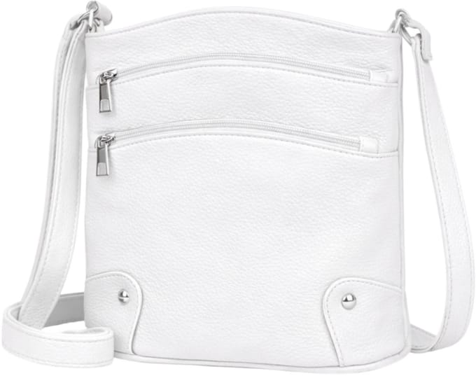 THL Design - Dames Schoudertas - Crossbody - Veel Ritsen - Compact - Wit
