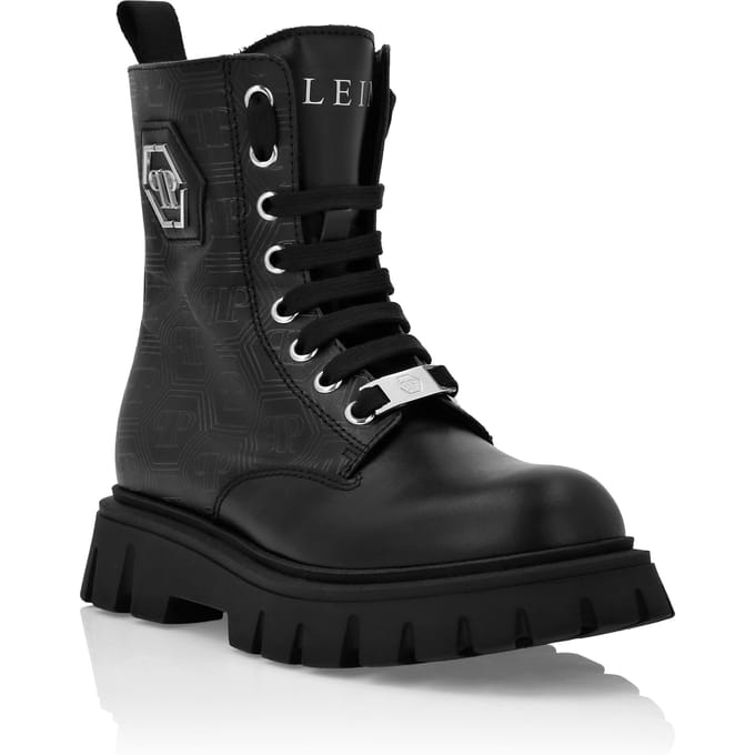 Nappa Leather Mid Boots Hexagon Monogram