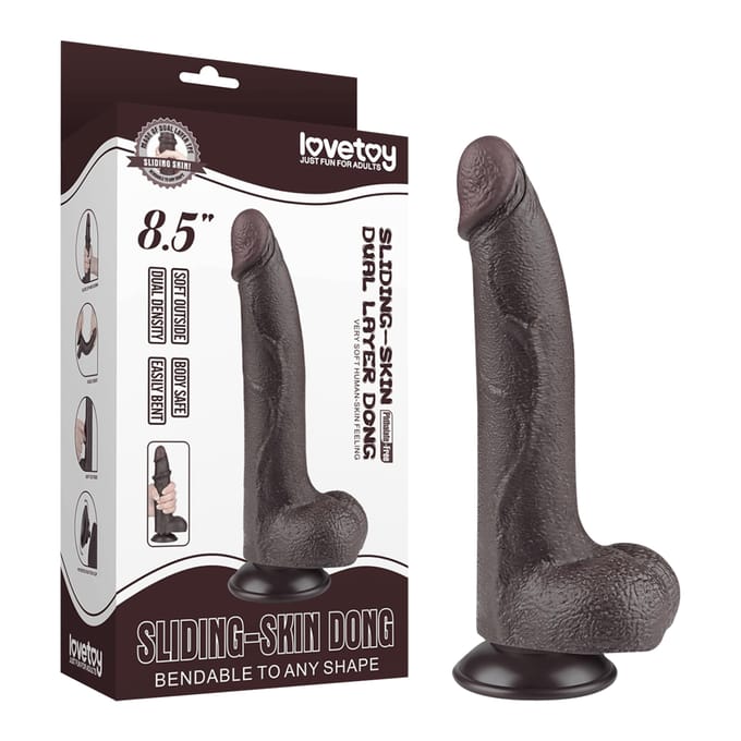 LoveToy - Aftrekbare dildo 20 cm (Ø 4 cm) - Zwart