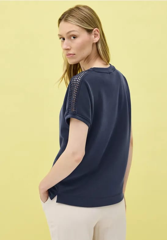 Shirt met mesh detail