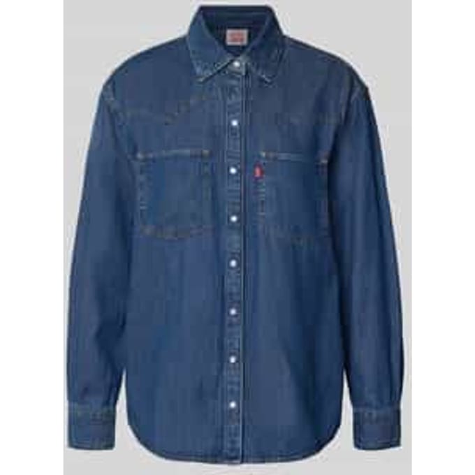 Overhemdblouse in denimlook