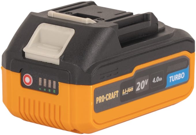Procraft 20/4 Turbo accu 20 V 4,0 Ah / 4000 mAh Li-ion met laadstatusindicator