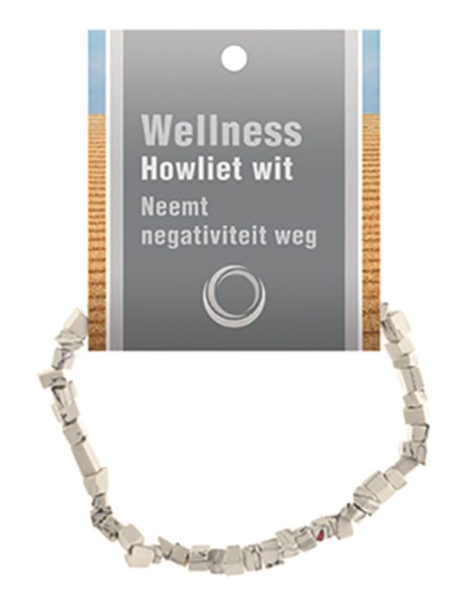 Howliet wit splitarmband + kaart
