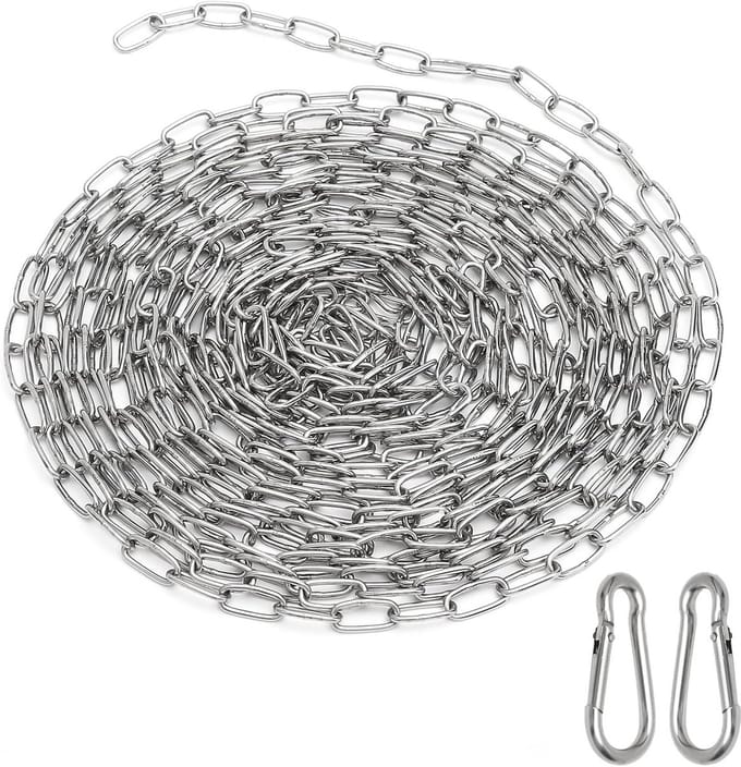 RVS Schakelketting 6 Meter - 1,5 mm Dikte - Inclusief Karabijnhaken