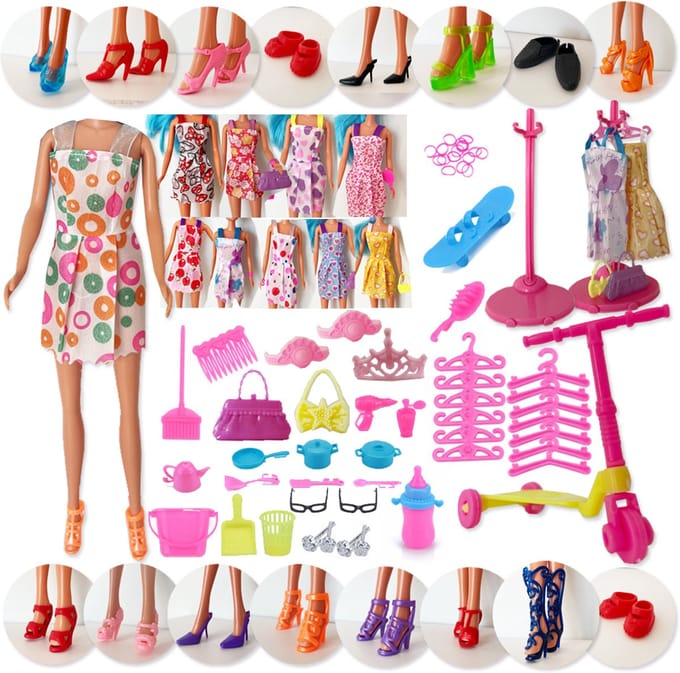 Starky - Poppenkleding en Accessoires Set - 85 Stuks - Verjaardagscadeau