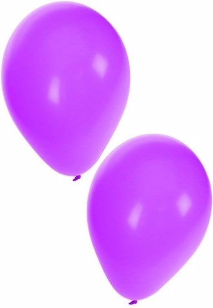 Feest ballonnen - paars - 200x stuks - ca. 27 cm - verjaardag versiering