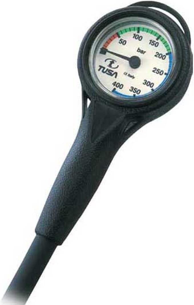 TUSA Mini 1 Gauge Duikconsole 400 Bar – Compacte Manometer met Luminescente Wijzerplaat – Zwart – SCA-110T